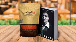 Libro migrante con cafe con causa, Marcos Antil
